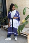 Kimono Largo Tie-Dye Viscosa Violeta Índigo