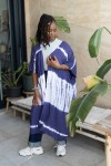 Kimono Largo Tie-Dye Viscosa Violeta Índigo