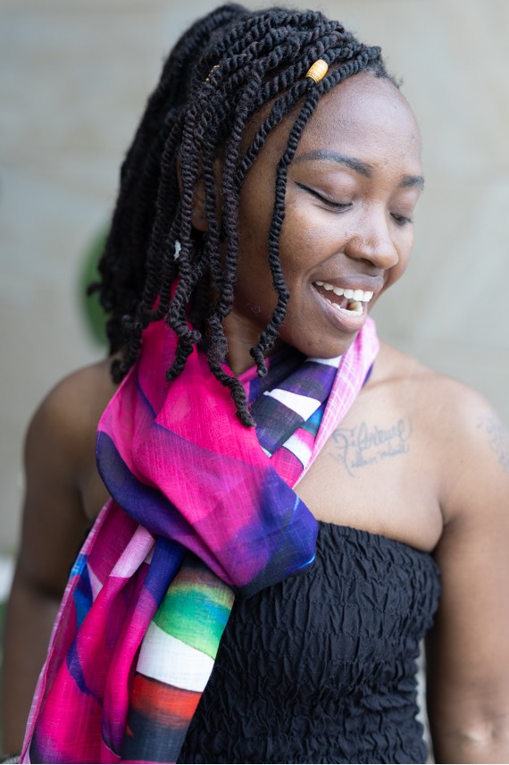 Fular Lino Algodón y Viscosa Estampado Salvaje