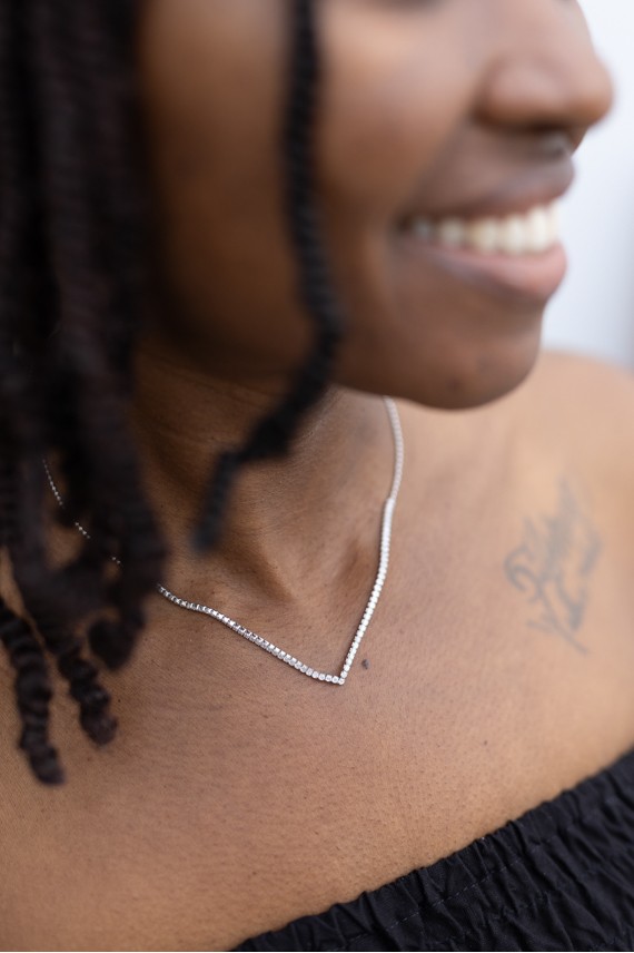 Gargantilla Plata con Circonitas