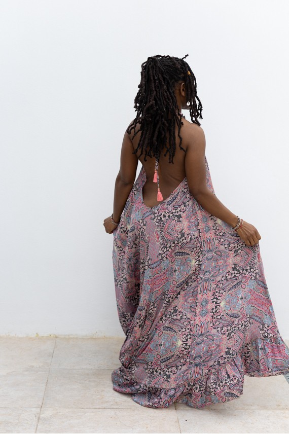 Vestido Largo halter afrodita seda