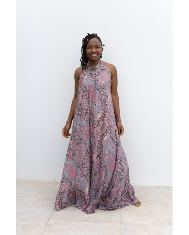 Vestido Largo halter afrodita seda