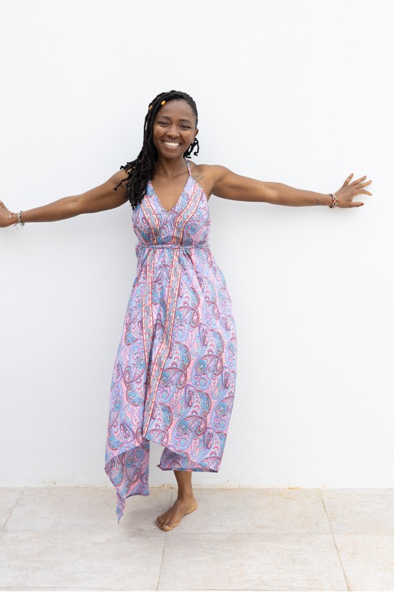 Vestido Seda Mia Sari lila