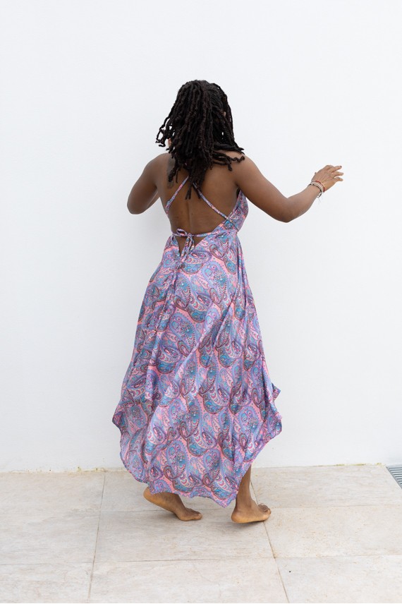 Vestido Seda Mia Sari lila