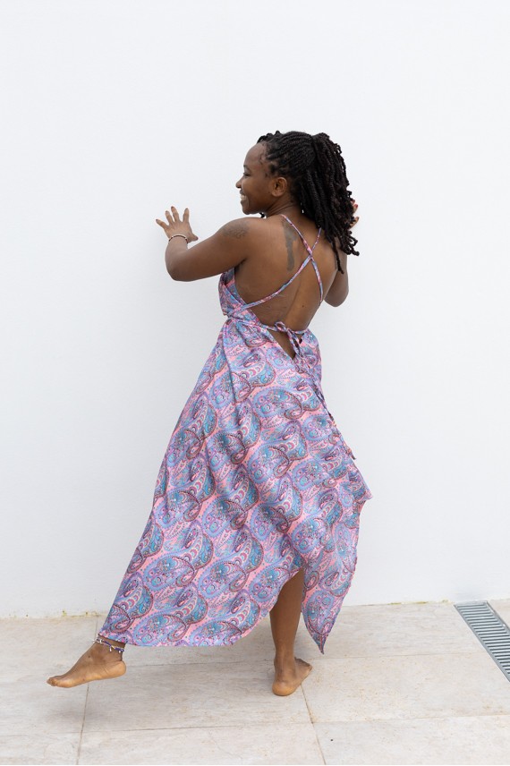 Vestido Seda Mia Sari lila