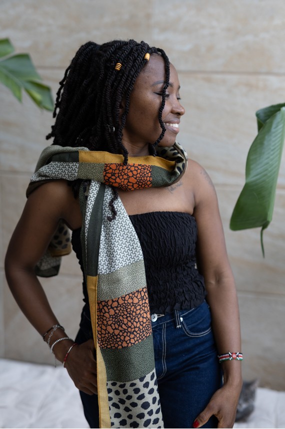 Foulard Lana Viscosa Estampado Geométrico Animal Print