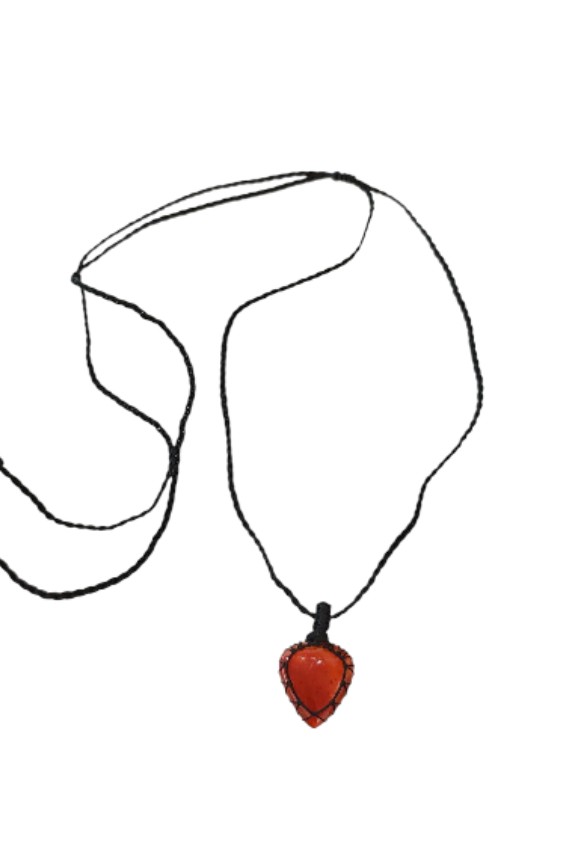 Collar Piedra Carneola Triángulo Redondeado