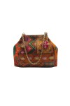 Bolso Bombonera Boho Verde Bordado