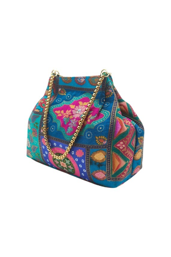 Bolso Bombonera Fiesta India Azul