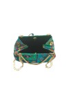 Bolso Bombonera Boho Verde Bordado