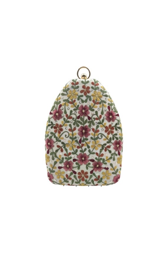 Bolso Fiesta Bordado Floral Rígido