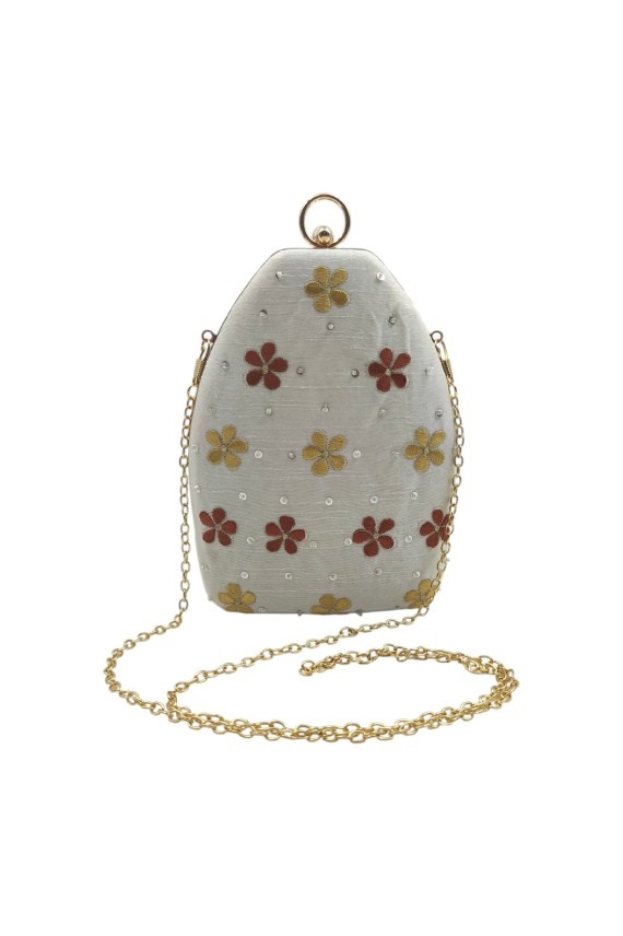 Bolso Fiesta Bordado Floral Rígido