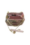 Bolso Bombonera Boho Rosa Bordado Perlas