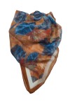 Fular Seda y Viscosa Naranja y Azul