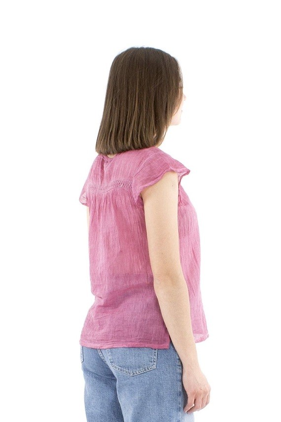 Blusa boho algodón con encaje