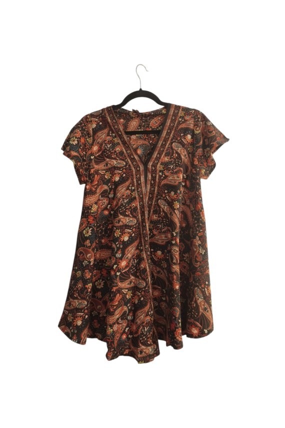 Blusa Poliester Estampado Floral Paisley