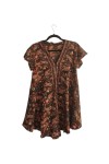Blusa Poliester Estampado Floral Paisley