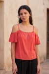 Blusa Viscosa y Lino Manga Caida