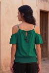 Blusa Viscosa y Lino Manga Caida