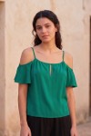 Blusa Viscosa y Lino Manga Caida