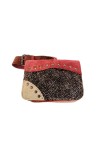 Riñonera Lizbetli Piel Patchwork Beige y Frambuesa Topos By Soruka