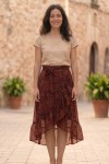 Falda Cruzada Poliester Estampado Paisley
