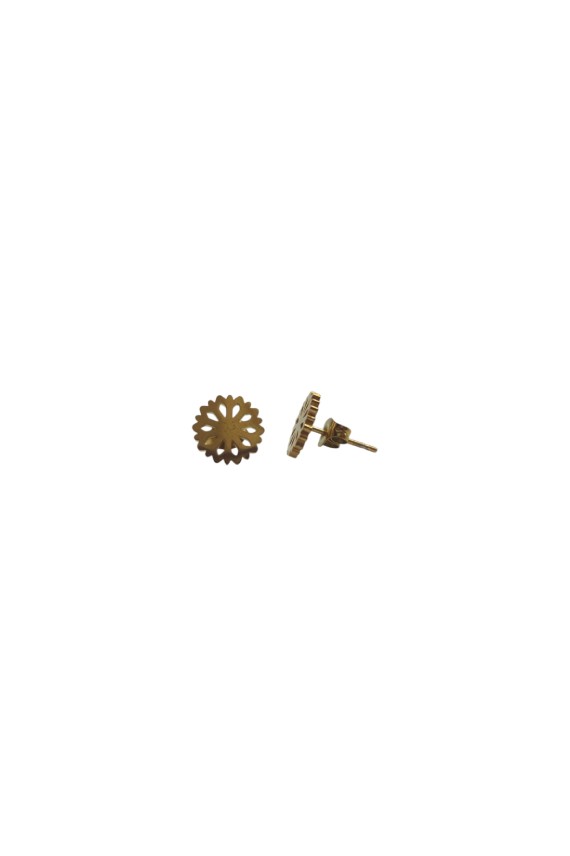 Conjunto de Acero Dorado Flor Calada