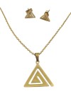 Conjunto de Acero Dorado Triángulo Geométrico