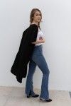 Kimono Largo Viscosa Negro