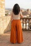Pantalón Ancho Algodón Palazzo Orange
