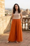 Pantalón Ancho Algodón Palazzo Orange