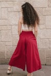 Pantalón Ancho Algodón Palazzo Rojo