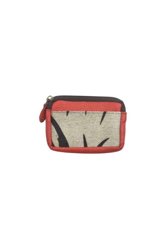 Monedero piel Kai Zipper Animal Print Soruka Cebra