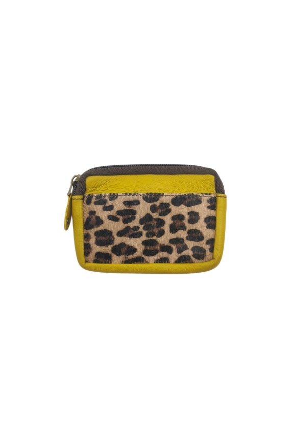 Monedero piel Kai Zipper Animal Print Soruka Leopardo