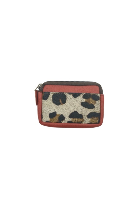 Monedero piel Kai Zipper Animal Print Soruka Leopardo