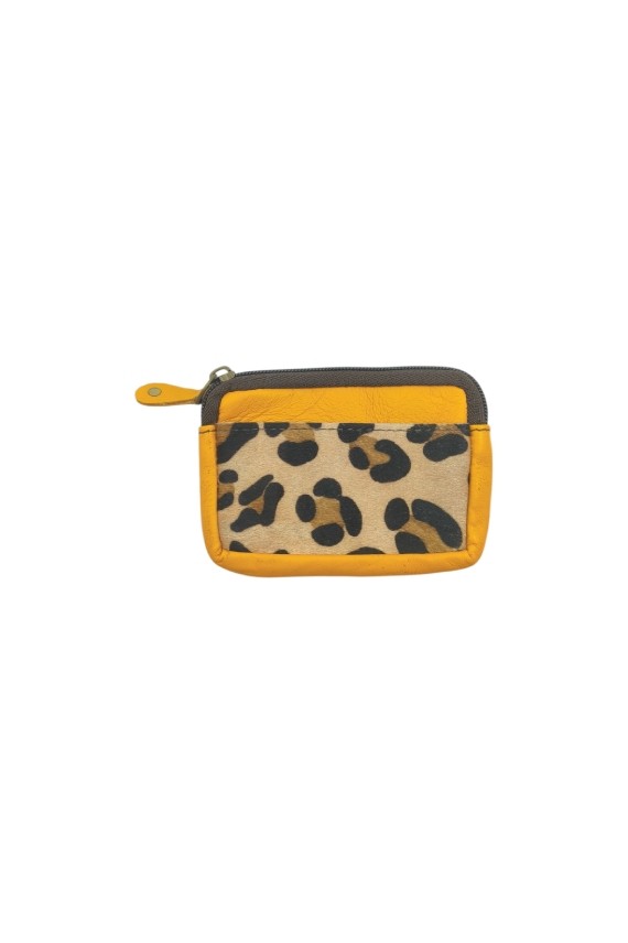Monedero piel Kai Zipper Animal Print Soruka Leopardo