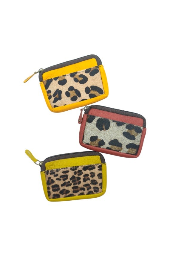 Monedero piel Kai Zipper Animal Print Soruka Leopardo