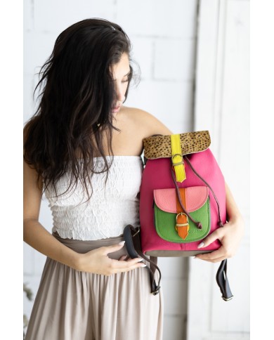 Mochila Greta Soruka Greta Rosa Animal Print