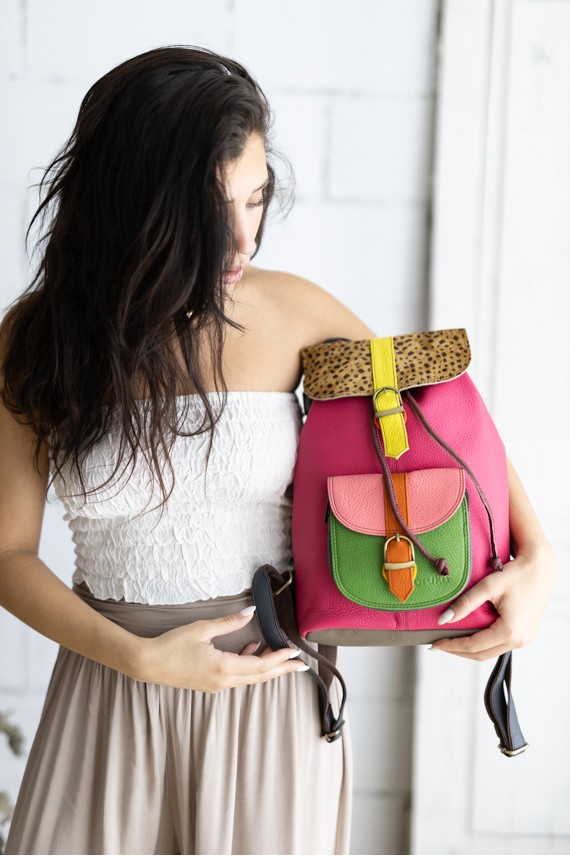 Mochila Greta Soruka Greta Rosa Animal Print