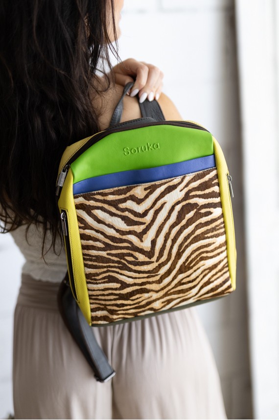 Mochila Bolso Soruka Chiara Small Animal Print Cebra