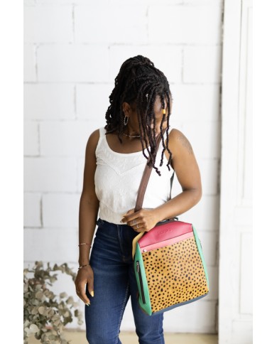 Mochila Bolso Soruka Chiara Small Animal Print Topos