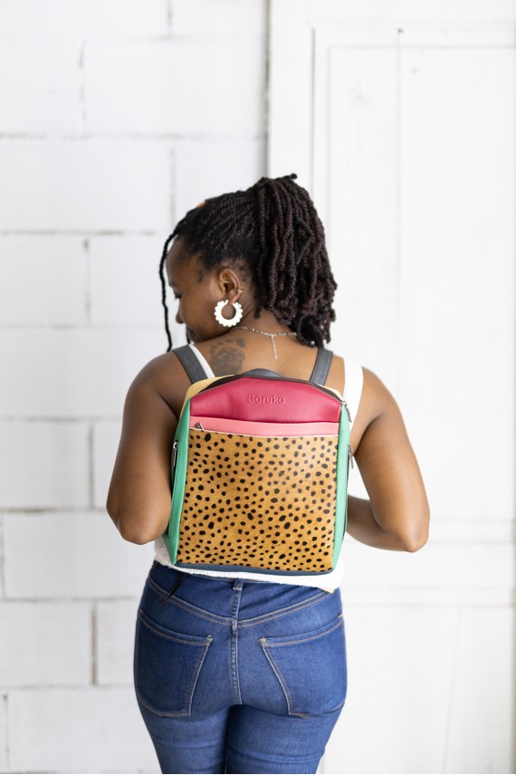 Mochila Bolso Soruka Chiara Small Animal Print Topos