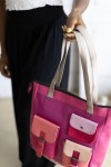 Bolso Mochila Soruka Ellie en Piel Rosa Patchwork