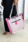 Bolso Mochila Soruka Ellie en Piel Rosa Patchwork