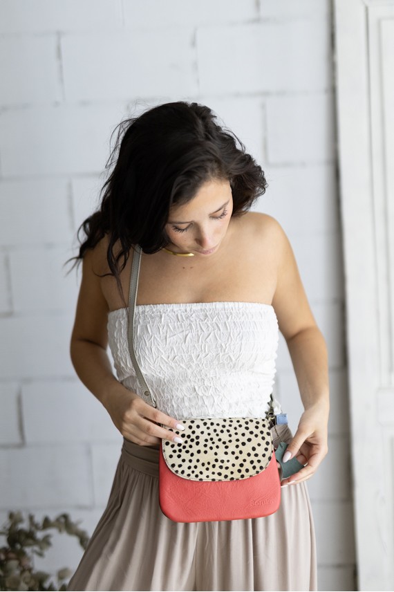 Bolso Soruka Cora Verde Animal Print Topos