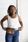 Riñonera Soruka Alexis Animal Print Leopardo Azul y Naranja