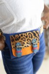 Riñonera Soruka Alexis Animal Print Leopardo Azul y Naranja