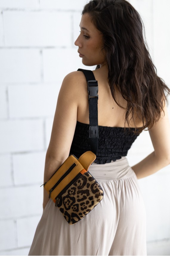 Riñonera Menorca Animal Print Leopardo Camel  Soruka