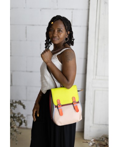 Bolso Mochila Freya Lima y Rosa en Piel Sostenible Soruka