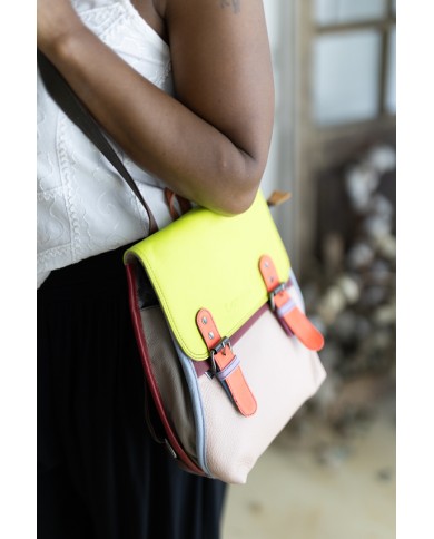 Bolso Mochila Freya Lima y Rosa en Piel Sostenible Soruka